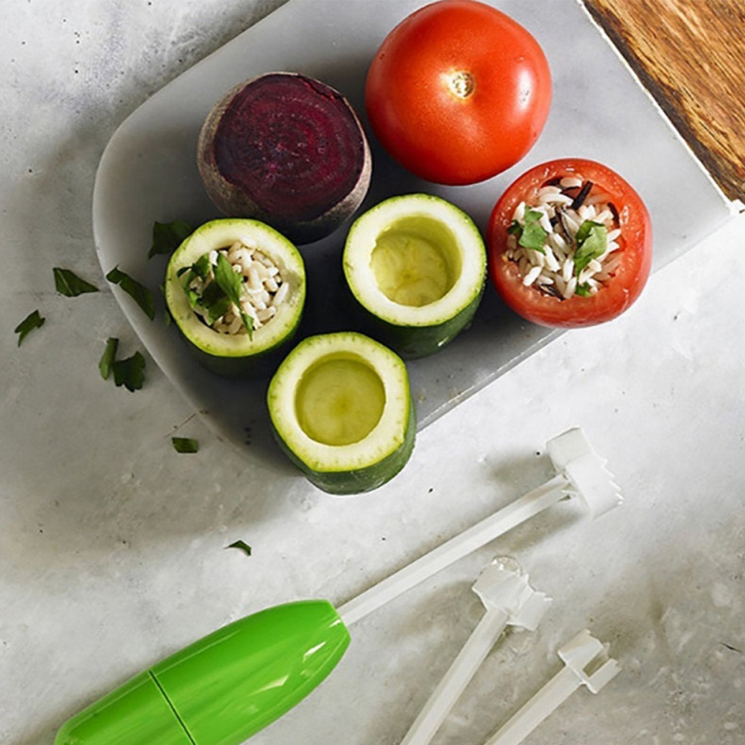 Veg Drill Vegetable Spiralizer Digging for Stuffed Vegetables Veg Drill Vegetable Spiralizer Digging for Stuffed Vegetables